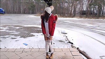 A Sexually Aroused Girl Experiences An Intense Orgasm Near A Roadside