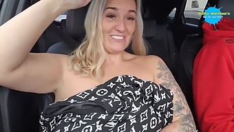 Outdoor Striptease By A Car During The Day