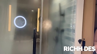 Big-Boobed Teen Richy Des Has A Secret Crush On A Hunk And Gets Him In The Shower.